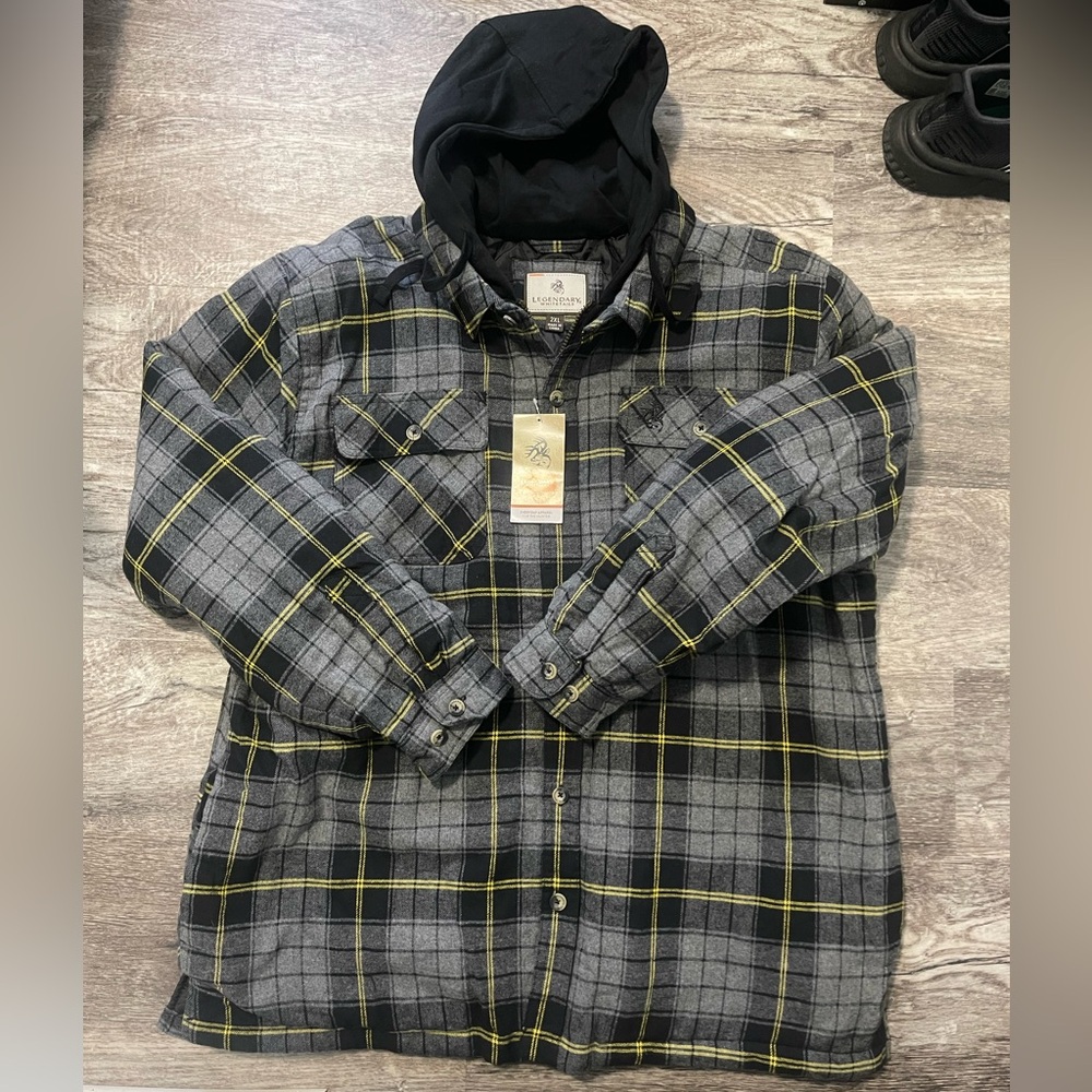 Legendary Whitetail Maplewood Hooded Flannel Shirt Jacket NWT